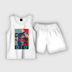Детская пижама с шортами хлопок с принтом Дио Брандо в Петрозаводске,  |  | anime | dio | jojo | manga | аниме | джоджо | дио брандо | манга