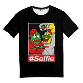Мужская футболка 3D с принтом Селфи в Петрозаводске, 100% полиэфир | прямой крой, круглый вырез горловины, длина до линии бедер | background | black | cap | cool | dude | green | guy | monster | phone | photo | selfie | street | style | yellow | желтый | зеленый | кадр | кепка | красный | креатив | круто | монстр | очки | парень | пацан | прикольный | свитер | селфи | серый 