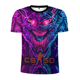 Мужская футболка 3D спортивная с принтом CS GO Hyper Beast в Петрозаводске, 100% полиэстер с улучшенными характеристиками | приталенный силуэт, круглая горловина, широкие плечи, сужается к линии бедра | 2019 | computer game | counter strike | cs | cs go | csgo | dota | dota2 | game | howl | hyperbeast | warning | автомат | вой | го | игрок | компьютерная игра | контр страйк | контра | кс | оружие | турнир