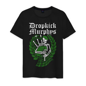 Мужская футболка хлопок с принтом Dropkick Murphys в Петрозаводске, 100% хлопок | прямой крой, круглый вырез горловины, длина до линии бедер, слегка спущенное плечо. | Тематика изображения на принте: celtic punk | dropkick murphys | hardcore | oi | punk | группы | кельтский панк | музыка | панк | рок | стрит панк | фолк панк