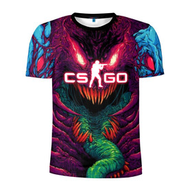 Мужская футболка 3D спортивная с принтом CS GO Hyper Beast в Петрозаводске, 100% полиэстер с улучшенными характеристиками | приталенный силуэт, круглая горловина, широкие плечи, сужается к линии бедра | 2019 | computer game | counter strike | cs | cs go | csgo | dota | dota2 | game | howl | hyperbeast | warning | автомат | вой | го | игрок | компьютерная игра | контр страйк | контра | кс | оружие | турнир