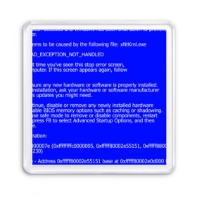Магнит 55*55 с принтом СИНИЙ ЭКРАН СМЕРТИ в Петрозаводске, Пластик | Размер: 65*65 мм; Размер печати: 55*55 мм | Тематика изображения на принте: anonymus | blue death screen | cod | hack | hacker | it | program | texture | айти | аноним | анонимус | взлом | код | кодинг | программа | программист | текстура | хак | хакер