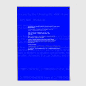 Постер с принтом СИНИЙ ЭКРАН СМЕРТИ в Петрозаводске, 100% бумага
 | бумага, плотность 150 мг. Матовая, но за счет высокого коэффициента гладкости имеет небольшой блеск и дает на свету блики, но в отличии от глянцевой бумаги не покрыта лаком | Тематика изображения на принте: anonymus | blue death screen | cod | hack | hacker | it | program | texture | айти | аноним | анонимус | взлом | код | кодинг | программа | программист | текстура | хак | хакер