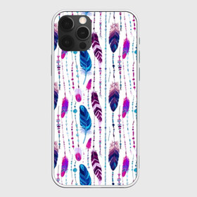 Чехол для iPhone 12 Pro Max с принтом Перья в Петрозаводске, Силикон |  | beads | bird | blue | boho | bright | circles | cornflower | decorations | ethnic | feathers | flower | flying | hippie | pink | points | purple | бохо | бусы | василек | круги | лиловый | перья | полет | птица | розовый | синий | точки | украше