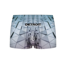 Мужские трусы 3D с принтом Detroit: Вecome Human в Петрозаводске, 50% хлопок, 50% полиэстер | классическая посадка, на поясе мягкая тканевая резинка | Тематика изображения на принте: 3d | cтать человеком | detroit city | detroit: вecome human | игра | интерактивная | квест | кинематограф | приключения | франция