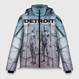 Мужская зимняя куртка 3D с принтом Detroit Вecome Human в Петрозаводске, верх — 100% полиэстер; подкладка — 100% полиэстер; утеплитель — 100% полиэстер | длина ниже бедра, свободный силуэт Оверсайз. Есть воротник-стойка, отстегивающийся капюшон и ветрозащитная планка. 

Боковые карманы с листочкой на кнопках и внутренний карман на молнии. | Тематика изображения на принте: 3d | cтать человеком | detroit city | detroit: вecome human | игра | интерактивная | квест | кинематограф | приключения | франция