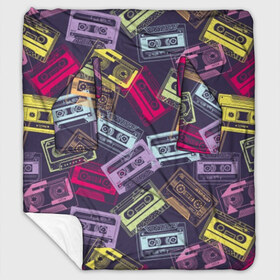 Плед с рукавами с принтом Разноцветные кассеты в Петрозаводске, 100% полиэстер | Закругленные углы, все края обработаны. Ткань не мнется и не растягивается. Размер 170*145 | audio | drawing | green | mauve | multicolored | music | purple | retro | turquoise | vintage | yellow | аудио | бирюза | винтаж | желтый | зеленый | кассета | лиловый | музыка | разноцветные | ретро | рисунок | фиолетовый