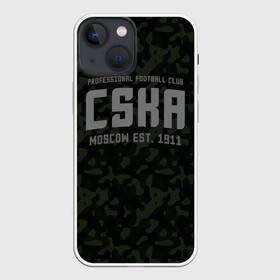 Чехол для iPhone 13 mini с принтом PFC CSKA в Петрозаводске,  |  | cska | pfc cska | пфк цска | рпл | рфпл | футбол | цска