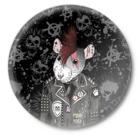 Значок с принтом Крыса в косухе в Петрозаводске,  металл | круглая форма, металлическая застежка в виде булавки | anarchy | clothes | cool | earring | hairstyle | hamster | icon | jacket | mohawk | mouse | music | muzzle | piercing | punk | rat | riveting | rock | skull | spikes | анархия | значок | ирокез | к | клепки | круто | крыса | куртка | музыка | мышь