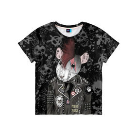 Детская футболка 3D с принтом Крыса в косухе в Петрозаводске, 100% гипоаллергенный полиэфир | прямой крой, круглый вырез горловины, длина до линии бедер, чуть спущенное плечо, ткань немного тянется | anarchy | clothes | cool | earring | hairstyle | hamster | icon | jacket | mohawk | mouse | music | muzzle | piercing | punk | rat | riveting | rock | skull | spikes | анархия | значок | ирокез | к | клепки | круто | крыса | куртка | музыка | мышь