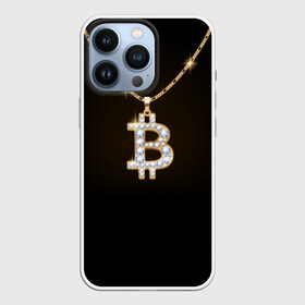 Чехол для iPhone 13 Pro с принтом Бриллиантовый биткоин в Петрозаводске,  |  | bitcoin | black | chain | color | diamond | emblem | gold | golden | hip hop | logo | luxury | money | style | symbol | алмаз | блеск | блестящий | бриллиант | валюта | деньги | знак | золото | золотой | криптовалюта | кулон | логотип | люкс | роскошь | с