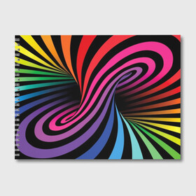 Альбом для рисования с принтом Метаморфозы в Петрозаводске, 100% бумага
 | матовая бумага, плотность 200 мг. | abstraction | black | blue | color | green | hypnosis | illusion | orange | p | rainbow | red | tunnel | yellow | абстракция | галлюцинации | гипноз | желтый | зеленый | иллюзия | красный | оранжевый | полосы | психоделика | радуга | разноцветны