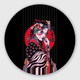 Коврик для мышки круглый с принтом Гейша в Петрозаводске, резина и полиэстер | круглая форма, изображение наносится на всю лицевую часть | Тематика изображения на принте: beauty | black | bright | character | cool | decorations | flowers | geisha | girl | hairstyle | japan | kimon | lines | red | stripes | woman | young | девушка | женщина | иероглиф | кимоно | красный | красотка | круто | линии | молодая | полосы 