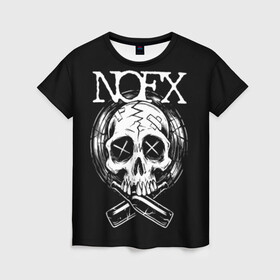 Женская футболка 3D с принтом NOFX в Петрозаводске, 100% полиэфир ( синтетическое хлопкоподобное полотно) | прямой крой, круглый вырез горловины, длина до линии бедер | hardcore | nofx | punk | группы | музыка | панк | панк рок | рок | ска панк | скейт панк