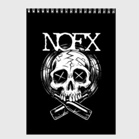 Скетчбук с принтом NOFX в Петрозаводске, 100% бумага
 | 48 листов, плотность листов — 100 г/м2, плотность картонной обложки — 250 г/м2. Листы скреплены сверху удобной пружинной спиралью | hardcore | nofx | punk | группы | музыка | панк | панк рок | рок | ска панк | скейт панк