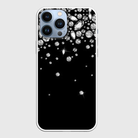 Чехол для iPhone 13 Pro Max с принтом Бриллианты в Петрозаводске,  |  | black | cut | diamond | gem | glitter | jewel | luxury | shine | white | алмаз | белый | блеск | бриллиант | диамант | драгоценность | драгоценный камень | люкс | огранка | роскошь | сияние | черный