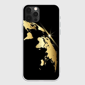 Чехол для iPhone 12 Pro Max с принтом Золотая планета в Петрозаводске, Силикон |  | black | continent | earth | gold | map | planet | radiance | ray | world | земля | золото | карта | континент | луч | материк | мир | планета | сияние | черный