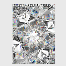 Скетчбук с принтом Бриллиантовый блеск в Петрозаводске, 100% бумага
 | 48 листов, плотность листов — 100 г/м2, плотность картонной обложки — 250 г/м2. Листы скреплены сверху удобной пружинной спиралью | cut | diamond | gem | glitter | jewel | kaleidoscope | luxury | shine | sparkle | white | алмаз | белый | блеск | бриллиант | диамант | драгоценность | драгоценный камень | калейдоскоп | люкс | огранка | роскошь | сверкать | сияние