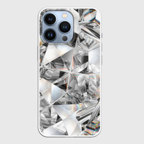 Чехол для iPhone 13 Pro с принтом Бриллиантовый блеск в Петрозаводске,  |  | cut | diamond | gem | glitter | jewel | kaleidoscope | luxury | shine | sparkle | white | алмаз | белый | блеск | бриллиант | диамант | драгоценность | драгоценный камень | калейдоскоп | люкс | огранка | роскошь | сверкать | сияние