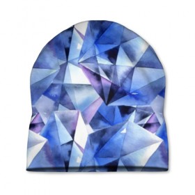 Шапка 3D с принтом Акварельные алмазы в Петрозаводске, 100% полиэстер | универсальный размер, печать по всей поверхности изделия | 