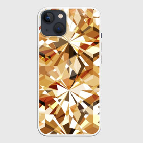 Чехол для iPhone 13 с принтом Желтые бриллианты в Петрозаводске,  |  | cut | diamond | gem | glitter | gold | jewel | kaleidoscope | luxury | shine | sparkle | white | yellow | алмаз | белый | блеск | бриллиант | диамант | драгоценность | драгоценный камень | желтый | золотой | калейдоскоп | люкс | огранка