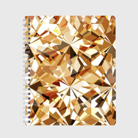 Тетрадь с принтом Желтые бриллианты в Петрозаводске, 100% бумага | 48 листов, плотность листов — 60 г/м2, плотность картонной обложки — 250 г/м2. Листы скреплены сбоку удобной пружинной спиралью. Уголки страниц и обложки скругленные. Цвет линий — светло-серый
 | cut | diamond | gem | glitter | gold | jewel | kaleidoscope | luxury | shine | sparkle | white | yellow | алмаз | белый | блеск | бриллиант | диамант | драгоценность | драгоценный камень | желтый | золотой | калейдоскоп | люкс | огранка