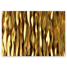 Поздравительная открытка с принтом Золотые волны в Петрозаводске, 100% бумага | плотность бумаги 280 г/м2, матовая, на обратной стороне линовка и место для марки
 | Тематика изображения на принте: abstraction | cool | glitter | gold | lines | luxury | metal | ribbons | shine | texture | абстракция | блеск | волны | золото | круто | ленты | линии | металл | прикольно | роскошь | сиять | текстура