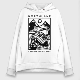 Женское худи Oversize хлопок с принтом Northlane в Петрозаводске, френч-терри — 70% хлопок, 30% полиэстер. Мягкий теплый начес внутри —100% хлопок | боковые карманы, эластичные манжеты и нижняя кромка, капюшон на магнитной кнопке | discoveries | mesmer | node | northlane | singularity | группы | метал | музыка | рок