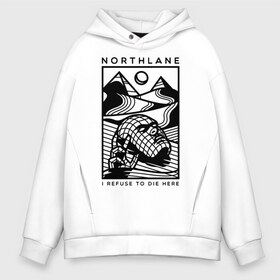 Мужское худи Oversize хлопок с принтом Northlane в Петрозаводске, френч-терри — 70% хлопок, 30% полиэстер. Мягкий теплый начес внутри —100% хлопок | боковые карманы, эластичные манжеты и нижняя кромка, капюшон на магнитной кнопке | discoveries | mesmer | node | northlane | singularity | группы | метал | музыка | рок