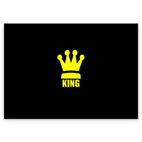 Поздравительная открытка с принтом King в Петрозаводске, 100% бумага | плотность бумаги 280 г/м2, матовая, на обратной стороне линовка и место для марки
 | king | король | корона | прикол | шахматы