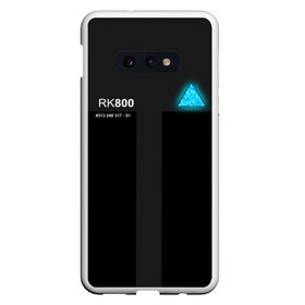 Чехол для Samsung S10E с принтом RK800 CONNOR в Петрозаводске, Силикон | Область печати: задняя сторона чехла, без боковых панелей | action | ai | android | connor | dbhpk19 | detroit become human | rk 800 | rk 900 | андроиды | детектив | игра | интерактивное кино | кара | коннор | логотип | маркус | роботы | фирменный стиль | экшн