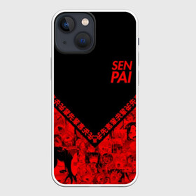 Чехол для iPhone 13 mini с принтом SENPAI в Петрозаводске,  |  | 2 versia | ahegao | anime | manga | paint | red | sempai | senpai | sup | supreme | trend | white | аниме | белый | манга | семпай | сенпай | суп | суприм