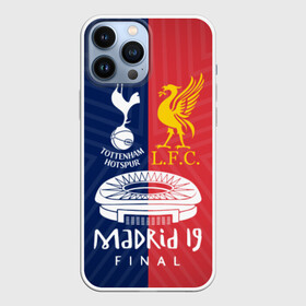 Чехол для iPhone 13 Pro Max с принтом Champions Final в Петрозаводске,  |  | champions league | england | final | kane | liverpool tottenham | madrid | salah | spain | кейн | ливерпуль | лига чемпионов | мадрид | салах | тоттенхэм