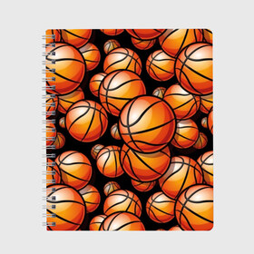 Тетрадь с принтом Баскетбольные мячи в Петрозаводске, 100% бумага | 48 листов, плотность листов — 60 г/м2, плотность картонной обложки — 250 г/м2. Листы скреплены сбоку удобной пружинной спиралью. Уголки страниц и обложки скругленные. Цвет линий — светло-серый
 | activity | ball | basketball | black | brightness | brown | circle | color | game | illustration | orange | sport | victory | yellow | активность | апельсиновый | баскетбол | желтый | игра | иллюстрация | коричневый | круг | мяч | оранжевый | победа | спо