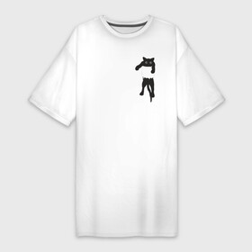 Платье-футболка хлопок с принтом Кися в кармане в Петрозаводске,  |  | cat | арт | животные | карман | кися | кот | кот в кармане | котенок | коты | кошка