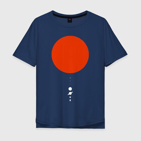 Мужская футболка хлопок Oversize с принтом Солнечная система в Петрозаводске, 100% хлопок | свободный крой, круглый ворот, “спинка” длиннее передней части | арт | земля | космос | луна | планеты | сатурн | солнце | юпитер