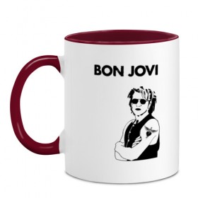 Кружка двухцветная с принтом Bon Jovi в Петрозаводске, керамика | объем — 330 мл, диаметр — 80 мм. Цветная ручка и кайма сверху, в некоторых цветах — вся внутренняя часть | bon jovi | альбом | арена | бон | бон джови | глэм | группа | джови | джон | метал | музыка | надпись | песни | поп | попрок | рок | рокер | смайл | солист | софт | стена | хард | хеви | хевиметал