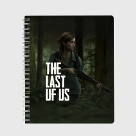 Тетрадь с принтом THE LAST OF US в Петрозаводске, 100% бумага | 48 листов, плотность листов — 60 г/м2, плотность картонной обложки — 250 г/м2. Листы скреплены сбоку удобной пружинной спиралью. Уголки страниц и обложки скругленные. Цвет линий — светло-серый
 | gamer | player | stels | the last of us | the last of us part 2 | бегун | джоэл | каннибалы | охотники | сталкер | топляк | цикады | щелкун | элли