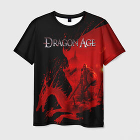 Мужская футболка 3D с принтом Dragon Age в Петрозаводске, 100% полиэфир | прямой крой, круглый вырез горловины, длина до линии бедер | dragon age | gamer | grey wardens | inquisition | игры | инквизиция | компьютерные игры | серые стражи