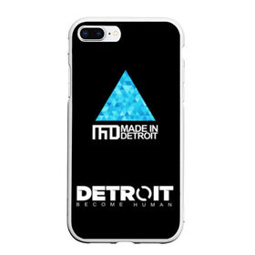 Чехол для iPhone 7Plus/8 Plus матовый с принтом DETROIT BECOME HUMAN в Петрозаводске, Силикон | Область печати: задняя сторона чехла, без боковых панелей | action | ai | android | connor | dbhpk19 | detroit become human | rk 800 | rk 900 | андроиды | детектив | игра | интерактивное кино | кара | коннор | логотип | маркус | роботы | фирменный стиль | экшн