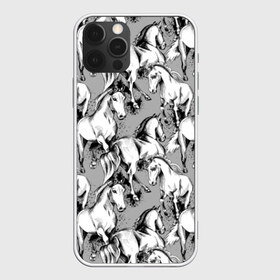 Чехол для iPhone 12 Pro Max с принтом Белые лошади в Петрозаводске, Силикон |  | animal | black | cool | gray | hooves | horse | illustration | mane | mustang | muzzle | running | speed | tail | white | бег | белый | грива | животное | иллюстрация | копыта | лошадь | мустанг | прикольно | серый | скорость | хвост | черный