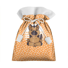 Подарочный 3D мешок с принтом Овчарка Йога в Петрозаводске, 100% полиэстер | Размер: 29*39 см | dog | yoga | йога | медитация | овчарка | овчарки | собака | собаки | фитнес
