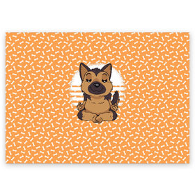 Поздравительная открытка с принтом Овчарка Йога в Петрозаводске, 100% бумага | плотность бумаги 280 г/м2, матовая, на обратной стороне линовка и место для марки
 | Тематика изображения на принте: dog | yoga | йога | медитация | овчарка | овчарки | собака | собаки | фитнес