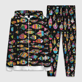 Женский костюм 3D с принтом Разноцветные рыбы в Петрозаводске,  |  | abstraction | art | bright | colorful | cool | fin | fish | funny | tail | water | абстракция | арт | вода | плавник | прикольно | разноцветный | рыба | смешно | хвост | яркий