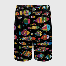 Детские спортивные шорты 3D с принтом Разноцветные рыбы в Петрозаводске,  100% полиэстер
 | пояс оформлен широкой мягкой резинкой, ткань тянется
 | abstraction | art | bright | colorful | cool | fin | fish | funny | tail | water | абстракция | арт | вода | плавник | прикольно | разноцветный | рыба | смешно | хвост | яркий