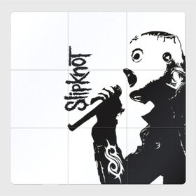 Магнитный плакат 3Х3 с принтом Slipknot в Петрозаводске, Полимерный материал с магнитным слоем | 9 деталей размером 9*9 см | 3d | slipknot | гранж | металл | музыка | надпись | ню метал группа | рок | слипкнот