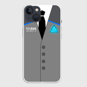 Чехол для iPhone 13 с принтом RK800 CONNOR в Петрозаводске,  |  | action | ai | android | connor | dbhpk19 | detroit become human | rk 800 | rk 900 | андроиды | детектив | игра | интерактивное кино | кара | коннор | логотип | маркус | роботы | фирменный стиль | экшн