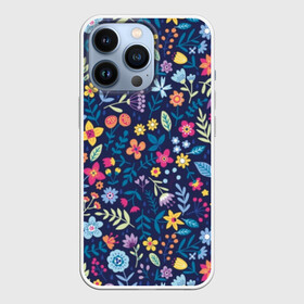 Чехол для iPhone 13 Pro с принтом Цветы в Петрозаводске,  |  | blue | cute | flora | flower | flowers | green | leaf | petal | plant | purple | yellow | желтый | зеленый | лепесток | листок | мило | растение | синий | фиолетовый | флора | цветок | цветы