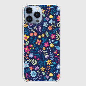 Чехол для iPhone 13 Pro Max с принтом Цветы в Петрозаводске,  |  | blue | cute | flora | flower | flowers | green | leaf | petal | plant | purple | yellow | желтый | зеленый | лепесток | листок | мило | растение | синий | фиолетовый | флора | цветок | цветы