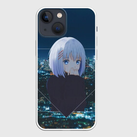 Чехол для iPhone 13 mini с принтом Origami Tobiichi в Петрозаводске,  |  | anime | anime girl | date a live | ангел | аниме | город | девушка | дух | мастер | небо | ночь | оригами тобиичи | оририн | персонаж | сериал | старшая школа райзен | тян | тянка